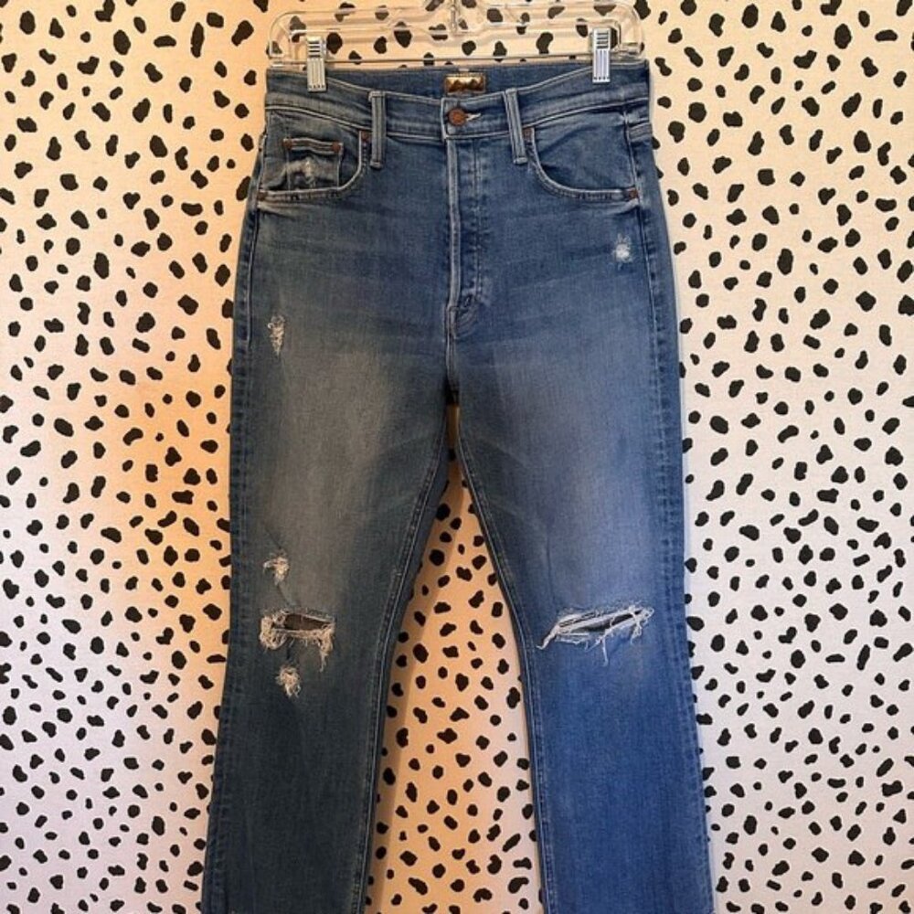 High Rise Blue Jeans with vintage